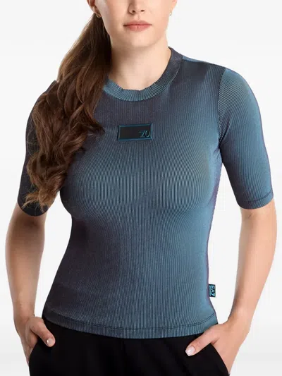 Ea7 Technical Jersey Slim-fit T-shirt In Blue