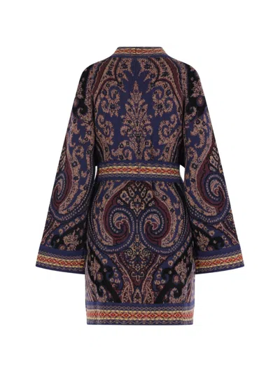Etro Paisley-pattern Belted Jacket In Multi