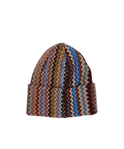 Missoni Zigzag Patterned Knitted Hat In Multi