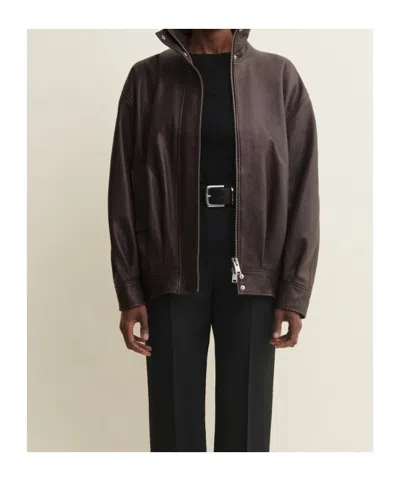 Arma Paula Leather Bomber Jacket In Multi