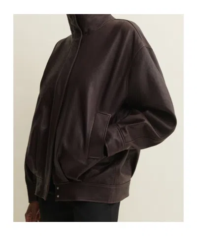 Arma Paula Leather Bomber Jacket In Multi