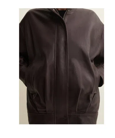 Arma Paula Leather Bomber Jacket In Multi