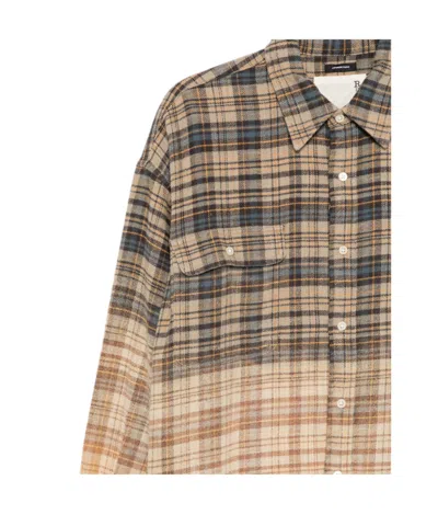 R13 Check-pattern Shirt In Multi