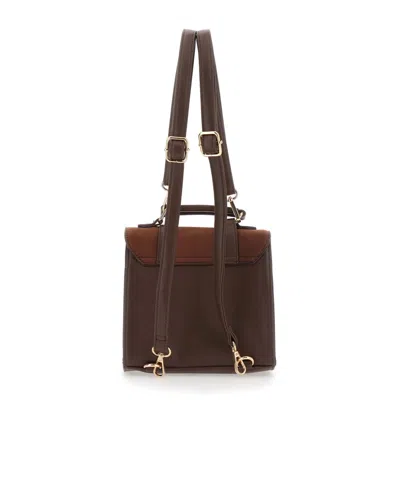 Monnalisa Check-pattern Embroidered Backpack In Brown