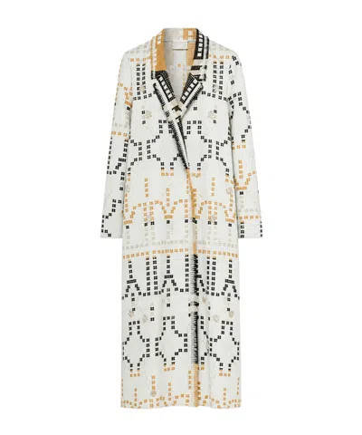 Forte Forte Samarcanda Embroidered Jacquard Long Coat In Multi