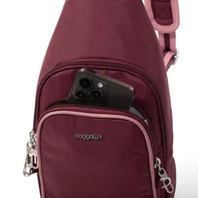 Baggallini Daytripper Anti-theft Sling Bag In Red