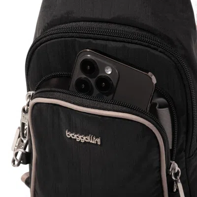 Baggallini Securtex Classic Anti-theft Daytripper Sling Bag In Black