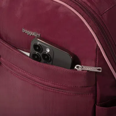 Baggallini Securtex Anti-theft Vacation Backpack In Burgundy
