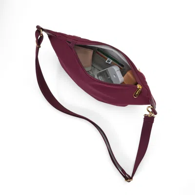 Baggallini Securtex® Jet Set Anti-theft Crescent Sling In Burgundy