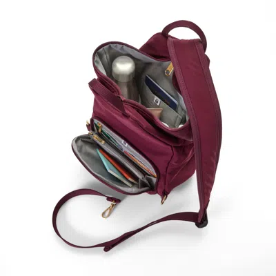 Baggallini Securtex® Jet Set Anti-theft Triangle Sling In Burgundy