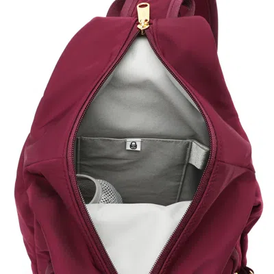 Baggallini Securtex® Jet Set Anti-theft Triangle Sling In Burgundy