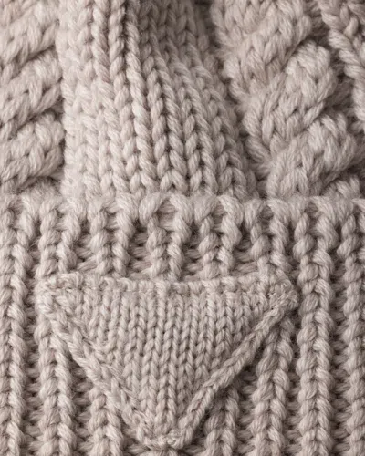 Prada Wool Beanie In Neutral