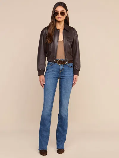 L'agence Clotilde Leather Jacket In Brown