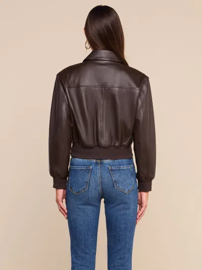 L'agence Clotilde Leather Jacket In Brown