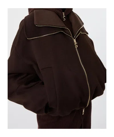 Sportmax Pure Wool Bomber Jacket With Removable Front Insert In Black