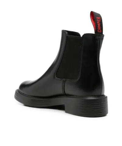 Camper Dean Elasticated-panel Pull-tab Chelsea Boots In Black
