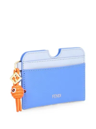 Fendi Ff Diamonds Card Case In Blue