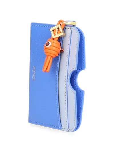 Fendi Ff Diamonds Card Case In Blue
