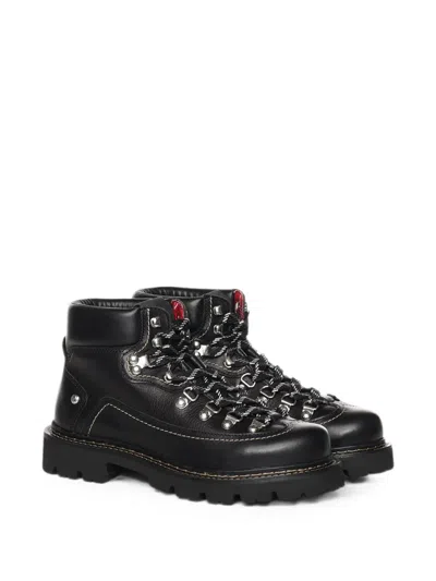 Dsquared2 Lace-up Leather Ankle Boots In Multi