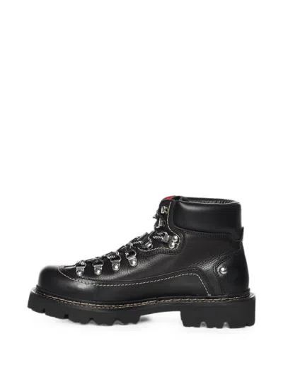 Dsquared2 Lace-up Leather Ankle Boots In Multi