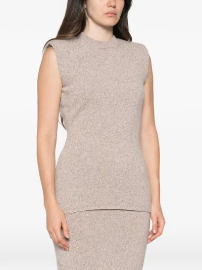 Ely Ely Padded-shoulder Vest In Neutral