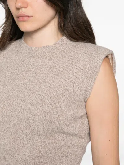 Ely Ely Padded-shoulder Vest In Neutral