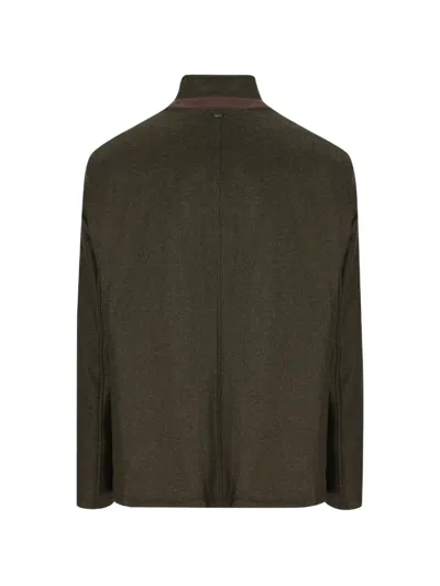 Herno Long-sleeve Button-front Casual Jacket In Green