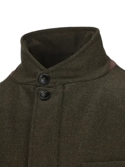Herno Long-sleeve Button-front Casual Jacket In Green