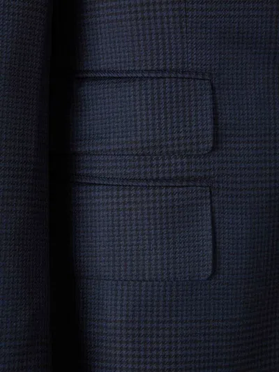 Tom Ford Houndstooth-pattern Suit In Blue