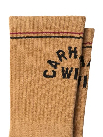 Carhartt Arch Script Socks In Orange