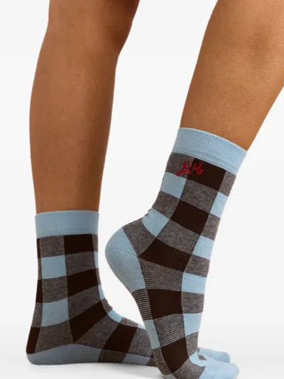Damson Madder Logo-embroidered Socks In Multi
