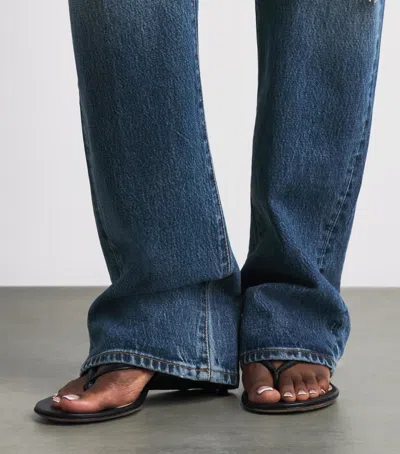 Frame Distressed The Vertical Straight Jeans In Blue