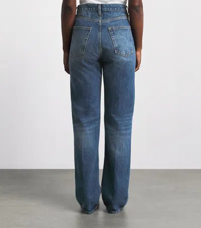 Frame Distressed The Vertical Straight Jeans In Blue