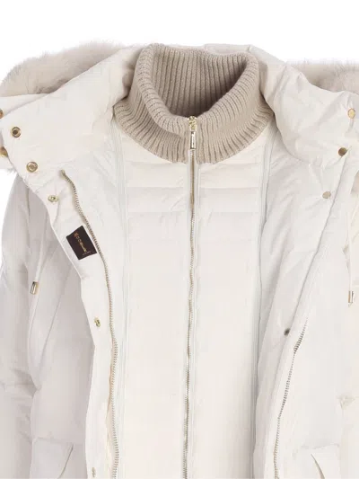 Moorer Long-sleeved Hooded Down Jacket In Gray
