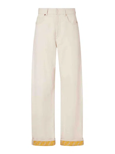 Fendi Pants In Neutral