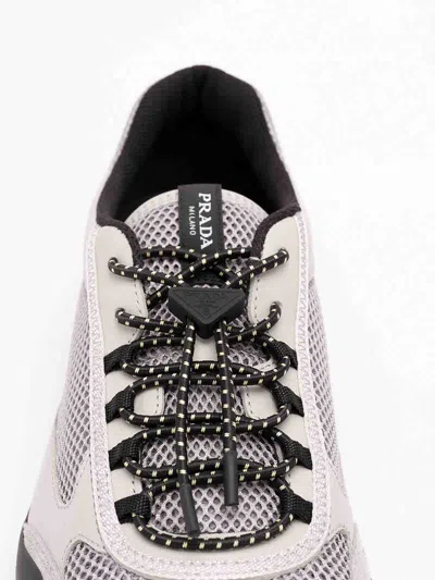 Prada Mesh Panel Sneakers Rubber Sole Design In Multi