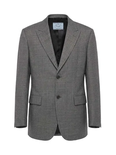 Prada Blazer Jacket In Gray