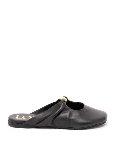 Loewe Pebble Mules In Soft Lamb Nappa Leather In Black