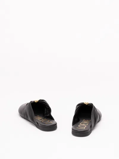 Loewe Pebble Mules In Soft Lamb Nappa Leather In Black