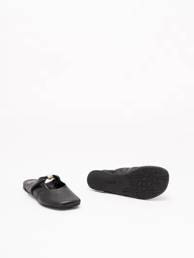Loewe Pebble Mules In Soft Lamb Nappa Leather In Black