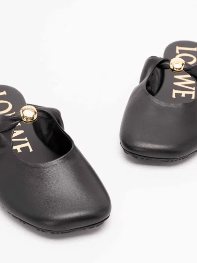 Loewe Pebble Mules In Soft Lamb Nappa Leather In Black