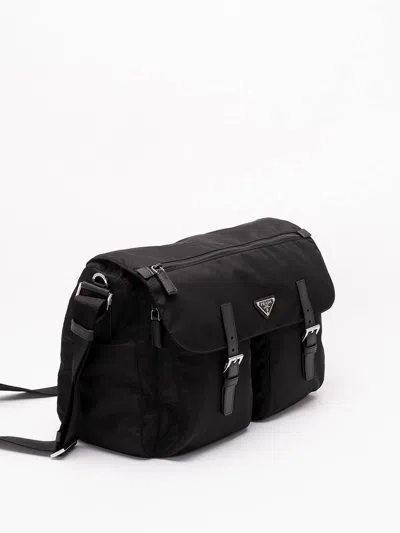 Prada Shoulder Bag Adjustable Strap Small Silhouette In Black