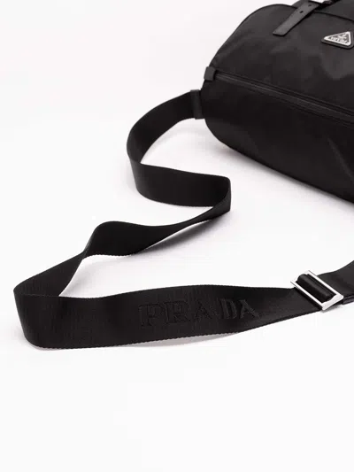 Prada Shoulder Bag Adjustable Strap Small Silhouette In Black