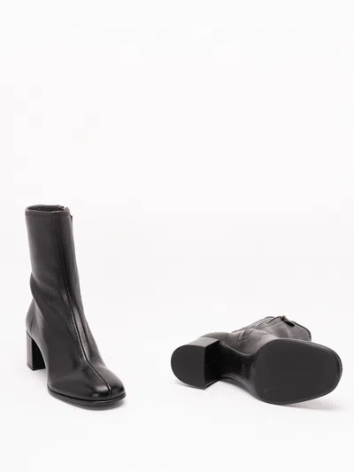 Prada Stretch Nappa Leather Booties In Black