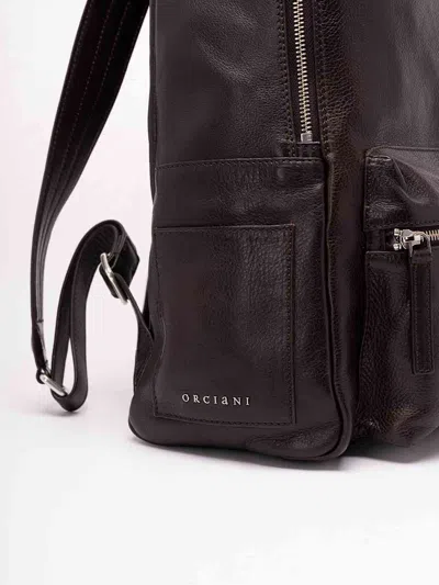 Orciani Lagoon Leather Backpack In Brown
