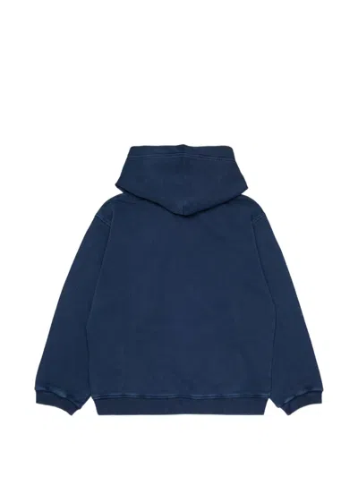 Diesel 로고 프린트 후디 In Blue