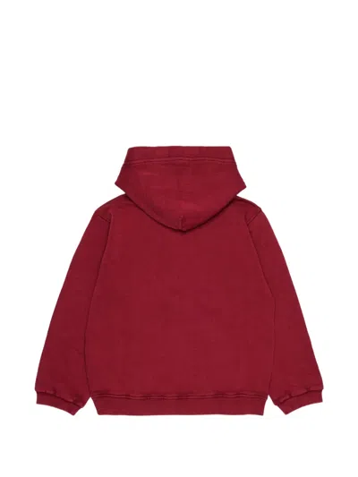 Diesel 로고 프린트 후디 In Brown