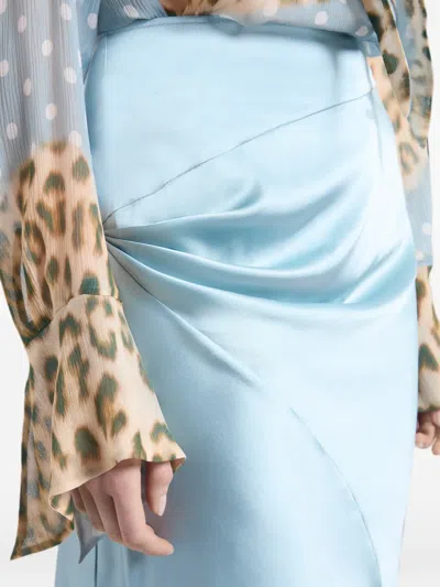 Nina Ricci 드레이프 미디 스커트 In Blue