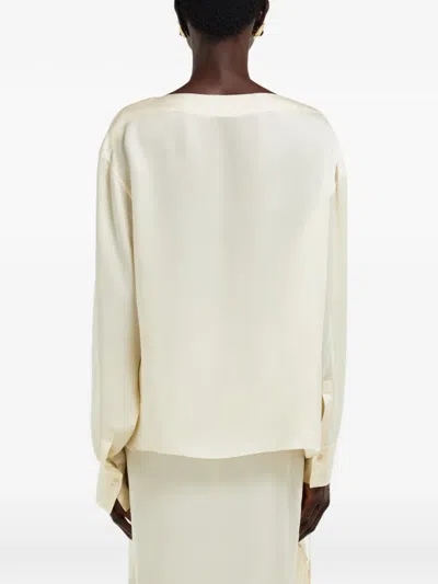 Ferragamo Lace-up Detail Top In Gold