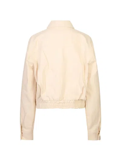 Lois Jeans Elasticated-hem Zip-up Jacket In Neutral